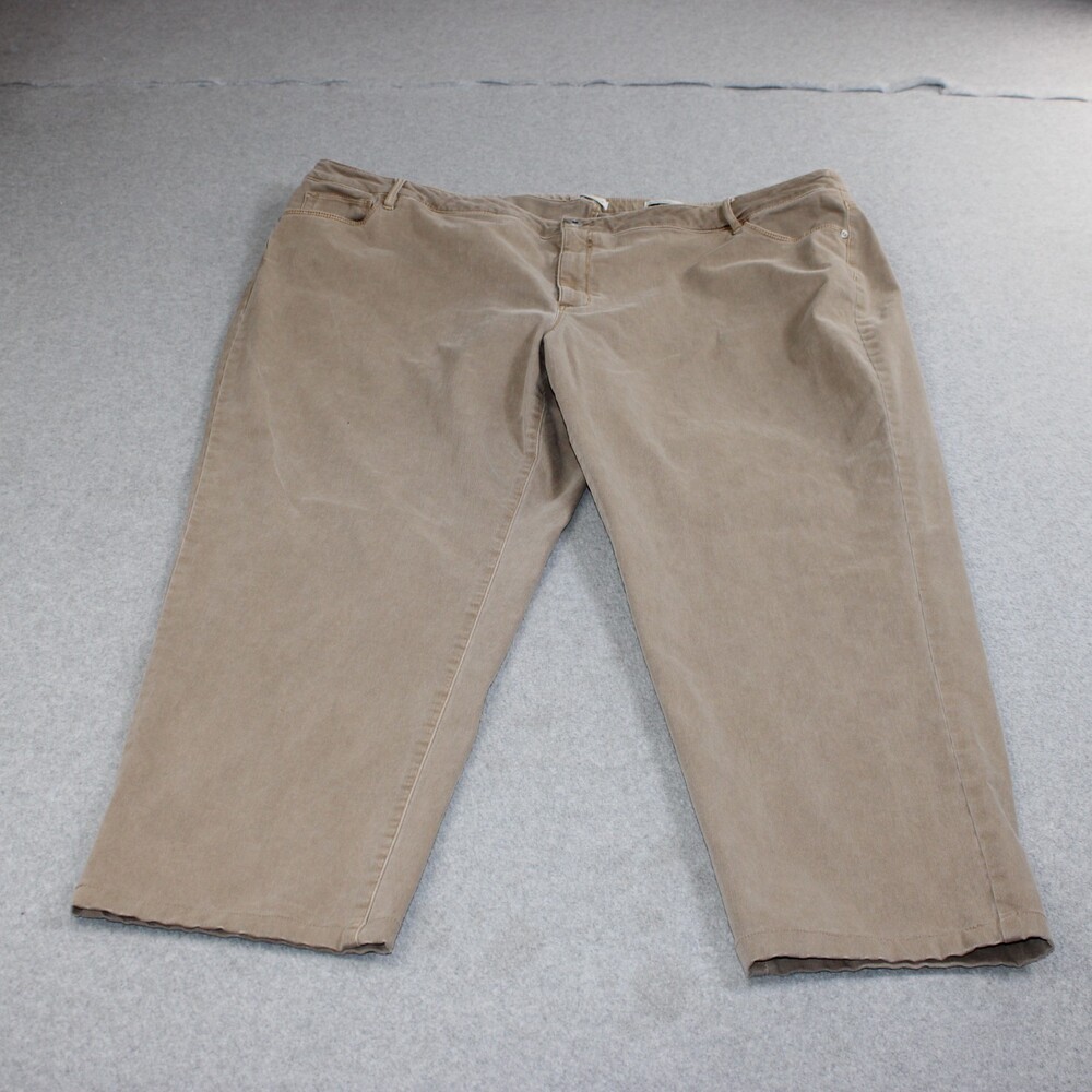 J Jill Denim Pants Women 28 Brown Straight Ankle Cropped Stretchy Coastal Boho